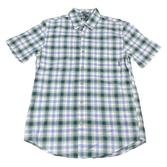 NWT EDDIE BAUER Men's Classic Fit Printed Woven Shirt Sz Small Bluespruce - Picture 1 of 4